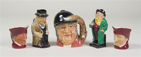 Appraisal: Miniature Set of Royal Doulton Four toby mugs including Gone