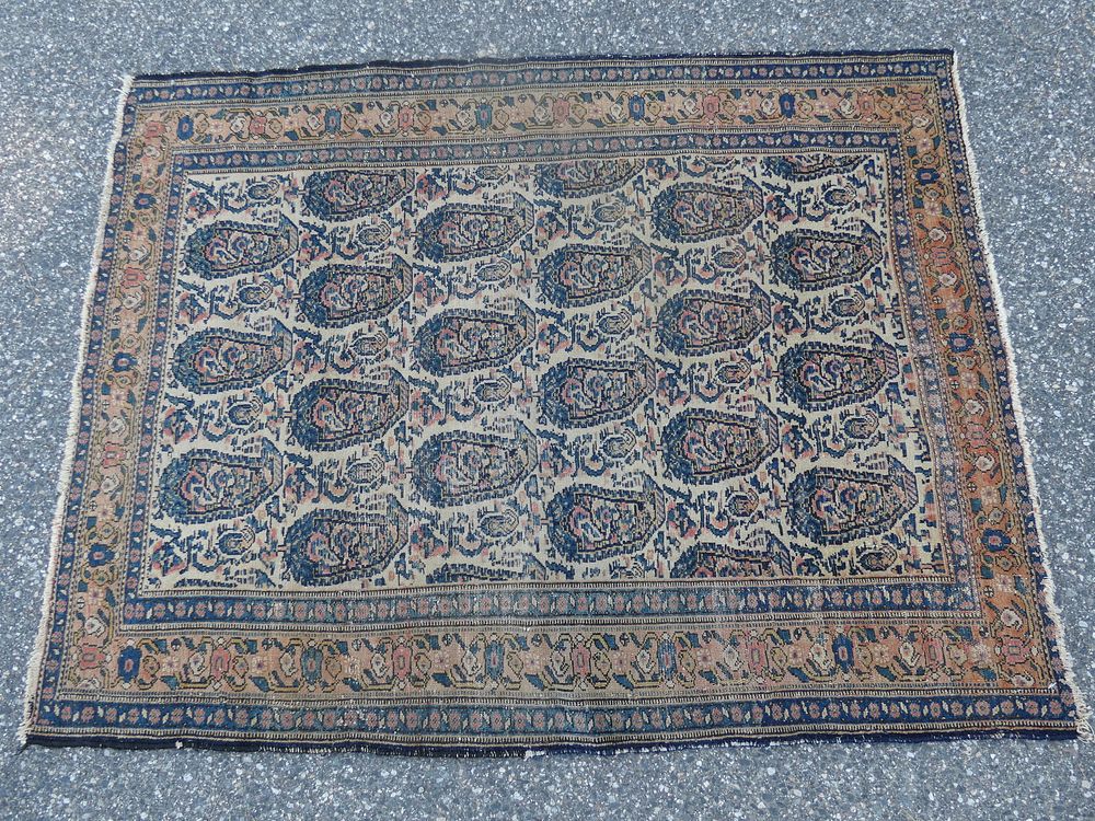 Appraisal: ANTIQUE HAMADAN RUG Antique Hamadan rug with boteh designs in