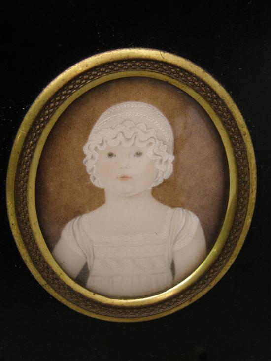 Appraisal: th century portrait miniature of a child in white dress