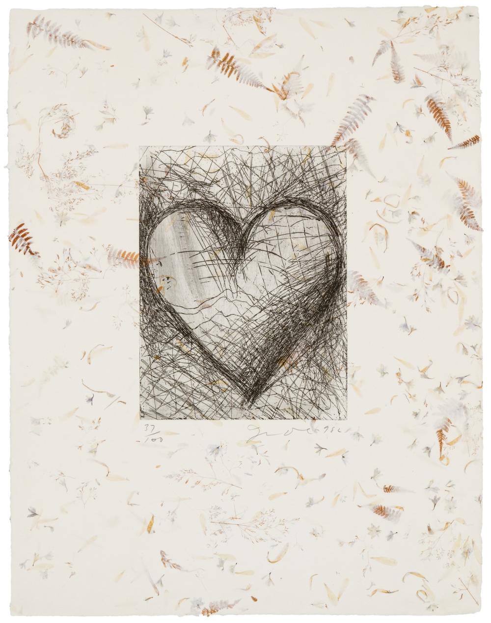 Appraisal: JIM DINE American b The Jewish Heart etching on Richard