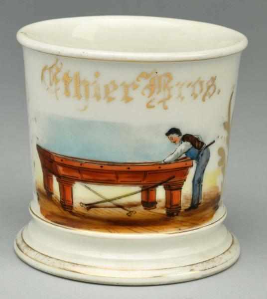 Appraisal: Pool Player Shaving Mug Gilded Either Bros Nice image of