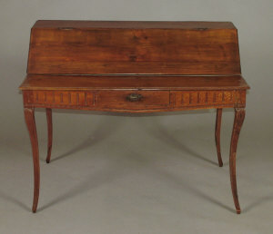 Appraisal: A Continental fruitwood writing desk th century the slope front