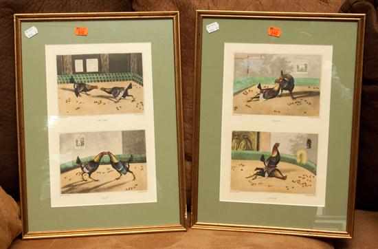 Appraisal: Pair of Henry Alken framed cock fighting prints Estimate -