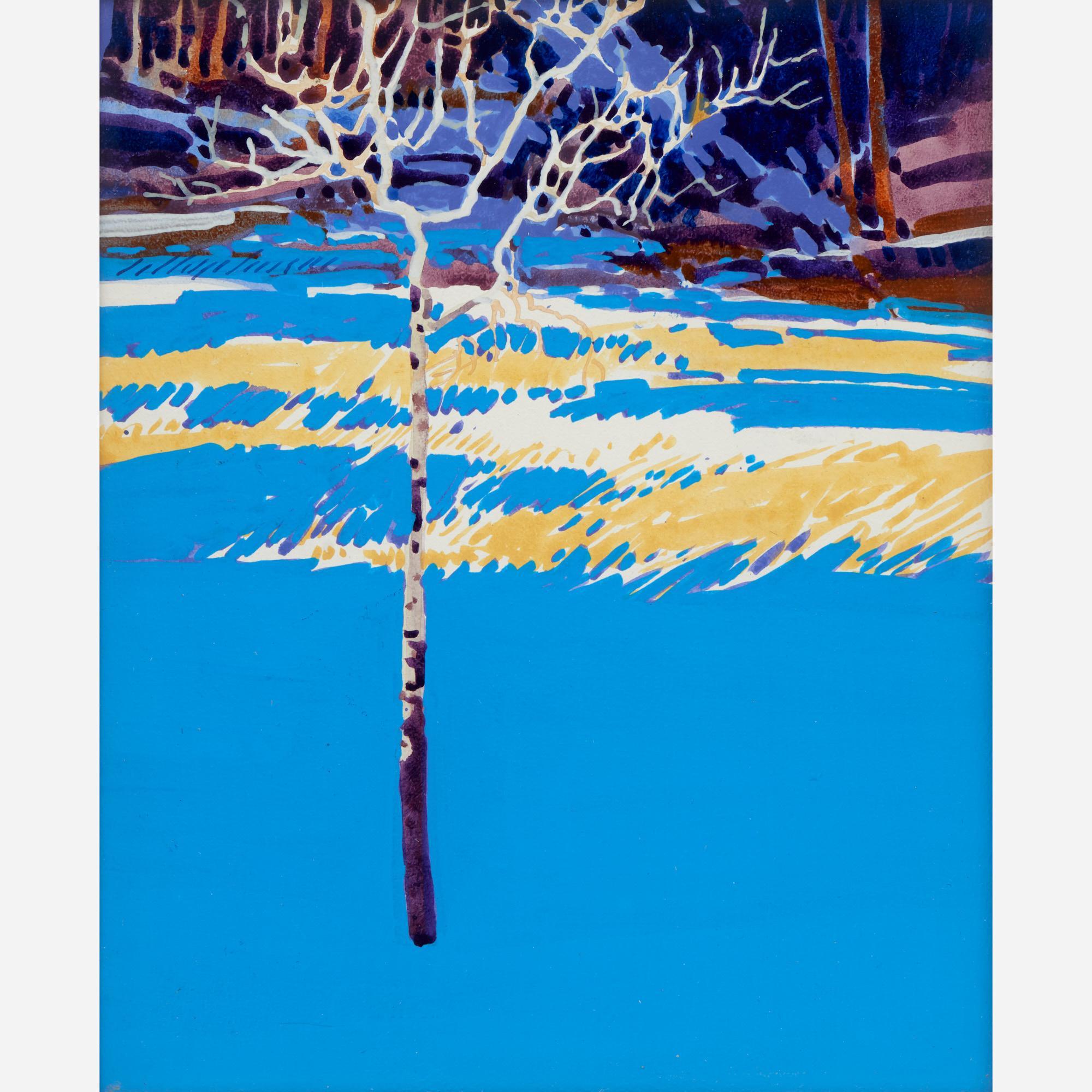 Appraisal: BUFFALO KAPLINSKI LONE ASPEN CERULEAN SNOW ACRYLIC Buffalo Kaplinski Illinois