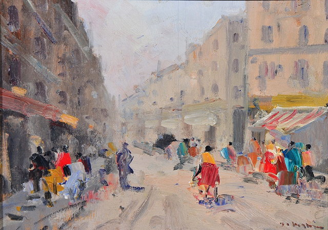 Appraisal: Francesco Di Marino Italian - Italian street scene signed inscribed