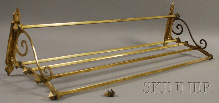 Appraisal: Late th Early th Century Brass Wall Shelf ht lg