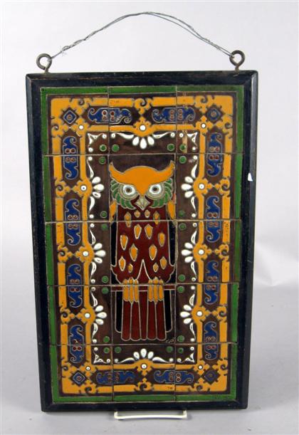 Appraisal: Longwy-style tile panel late th early th century Comprising fifteen