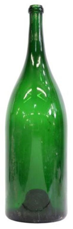 Appraisal: Large French green glass champagne bottle th c approx h