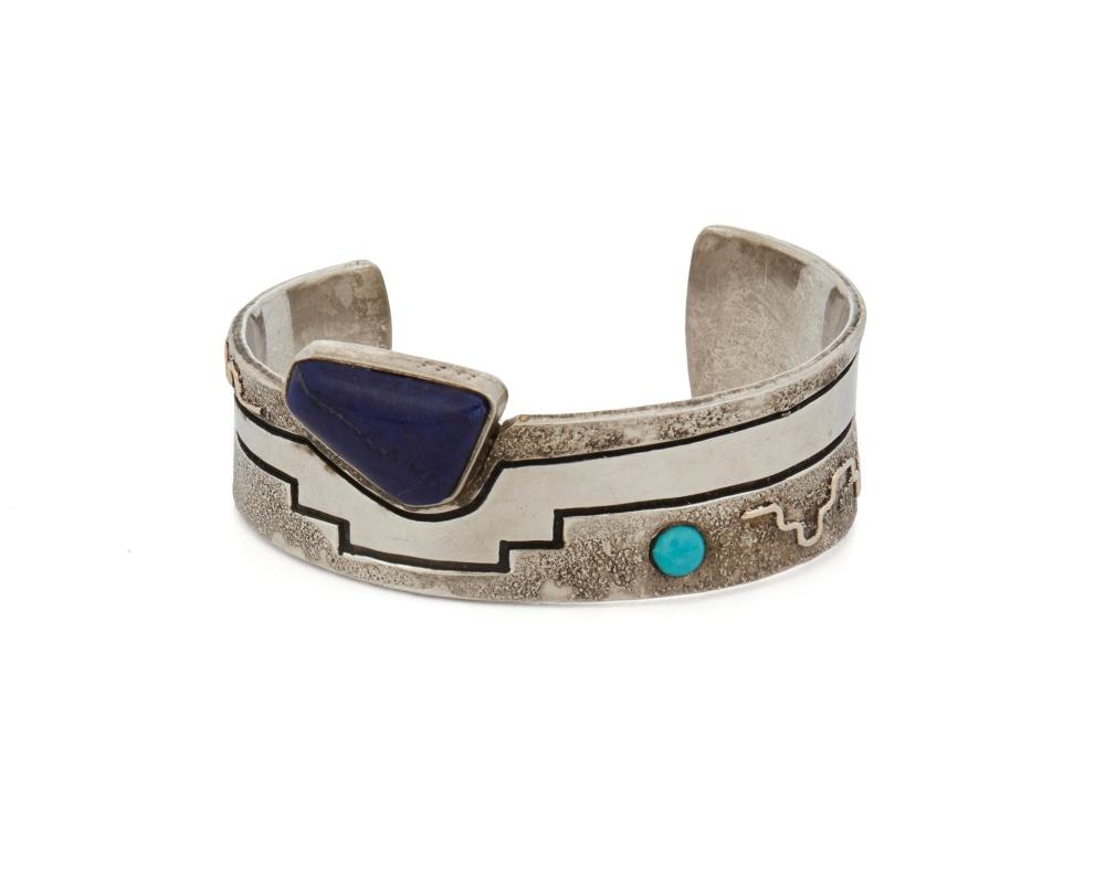 Appraisal: Leroy Begay b Din A Navajo sandcast sterling cuff bracelet