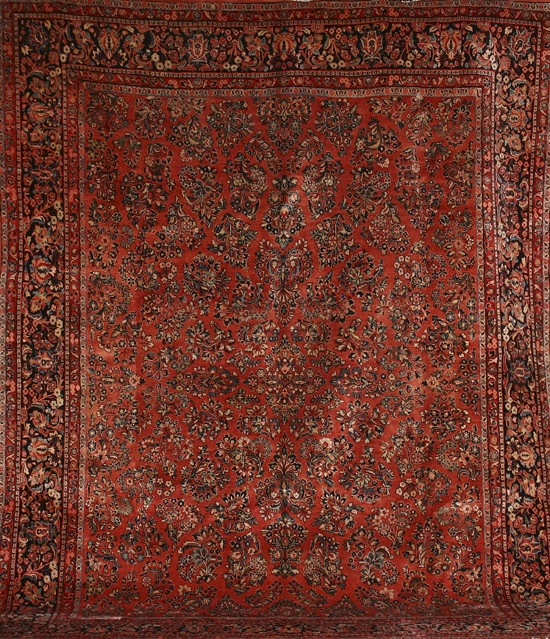 Appraisal: Sarouk Rug Second Quarter th Century Red ground with floral