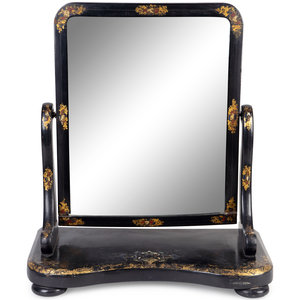 Appraisal: A Victorian Gilt-Decorated Papier-M ch Dressing Table Mirror THIRD QUARTER