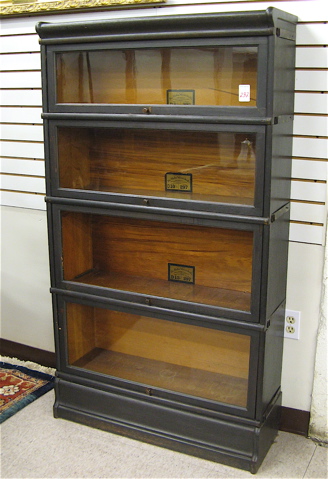 Appraisal: FOUR-SECTION STACKING OAK BOOKCASE The Globe-Wernicke Co Ohio c having