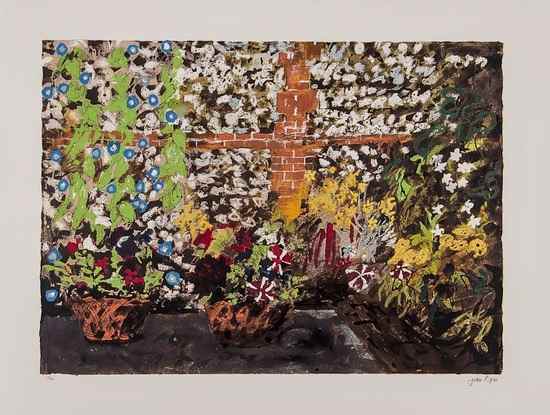 Appraisal: John Piper - Terrace with Morning Glory l screenprint in