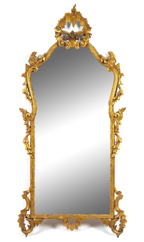 Appraisal: An Italian Baroque Style Giltwood Mirror An Italian Baroque Style