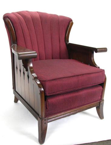 Appraisal: Romweber Viking Oak Channel Back Arm Chair with loose cushion