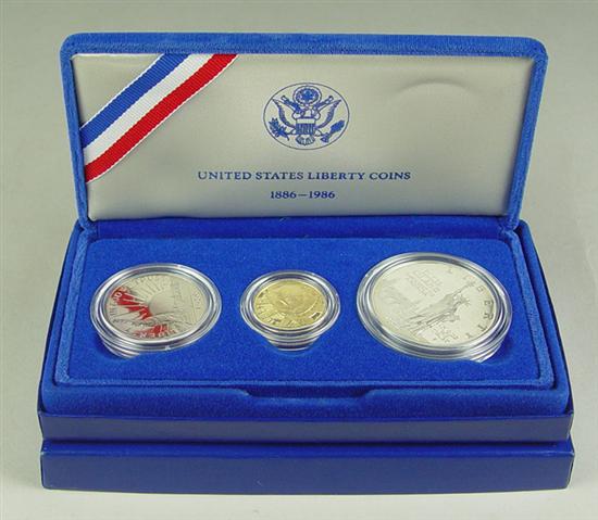 Appraisal: Three-Piece Liberty Commemorative Coin Set Dated Included in this set