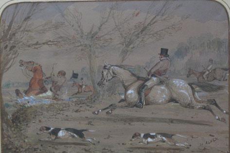 Appraisal: HENRY ALKEN A set of four hunting scenes signed watercolour