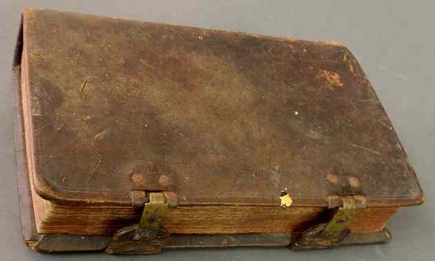 Appraisal: Leather-bound German bible printed in Germantown PA by M Billmeyer