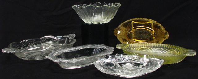 Appraisal: Group of Antique Pattern Glass including two divided dishes three