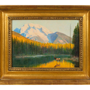 Appraisal: Douglas Allen American b His Domain Elk String Lake and