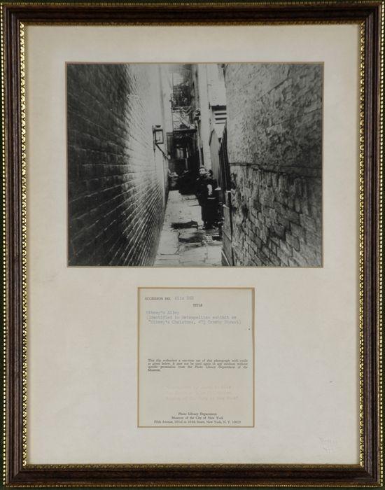 Appraisal: Jacob A Riis Nisbey's Alley Photograph framed x in sight