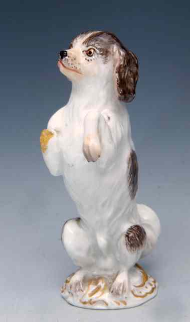 Appraisal: A MEISSEN PORCELAIN FIGURE OF A SPANIEL high AF