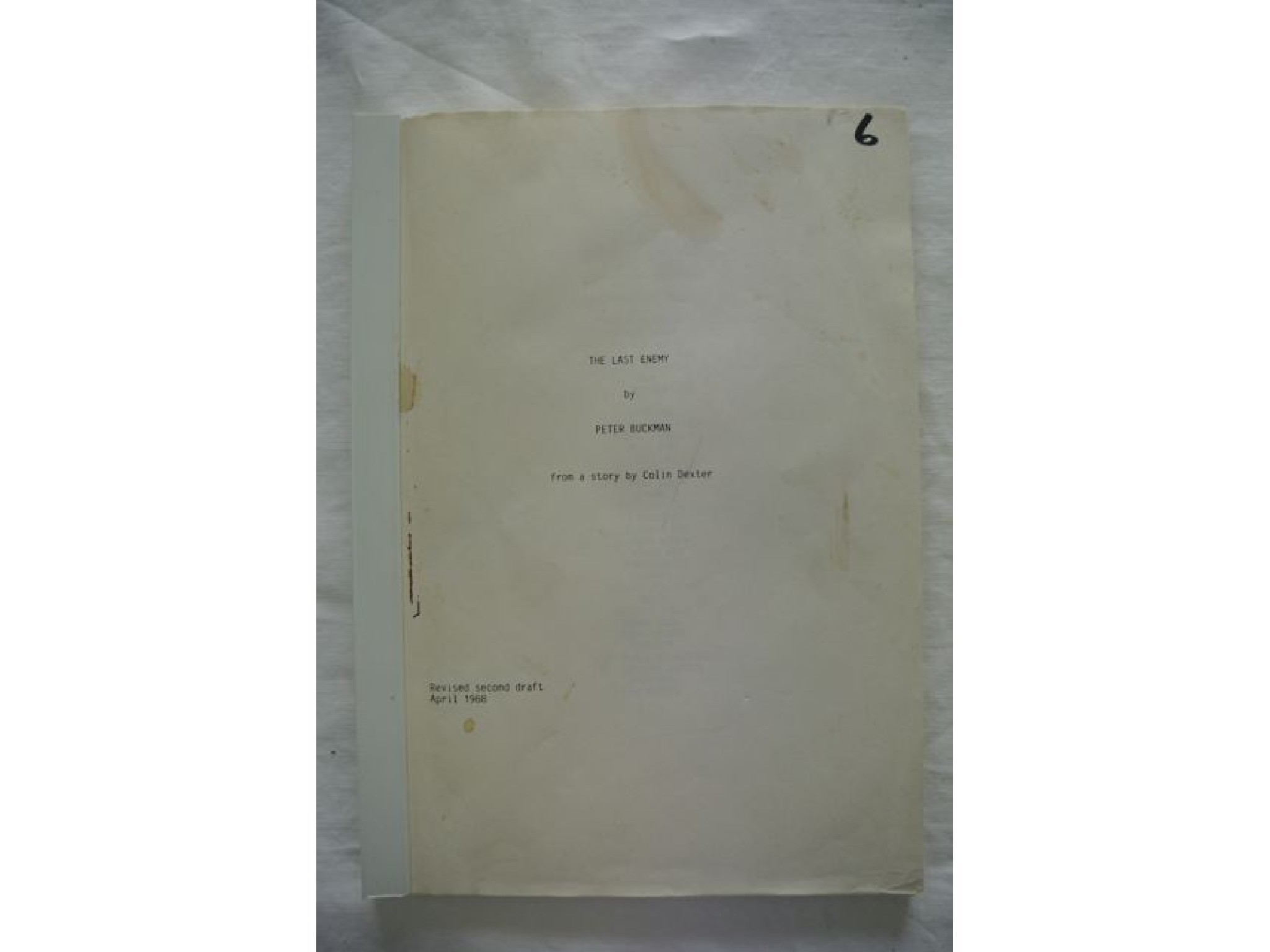 Appraisal: An original script from the Inspector Morse TV series from