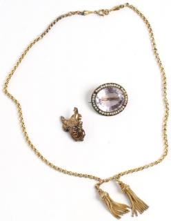 Appraisal: Victorian K K Gold Jewelry Articles Necklace and amethyst and