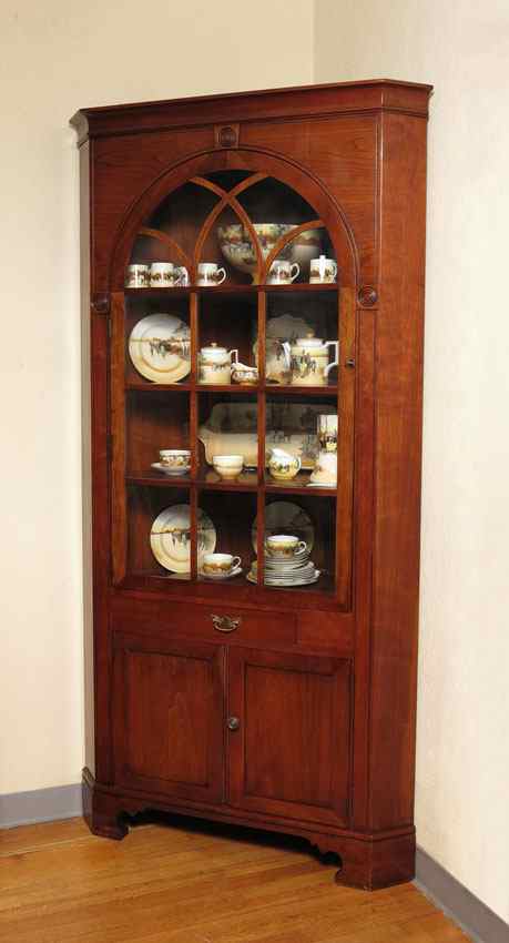 Appraisal: STATTON TRUTYPE AMERICANA CHERRY CORNER CABINET Fine furniture handcrafted in