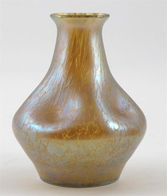 Appraisal: A Loetz iridescent glass vase swollen dimpled form covered in