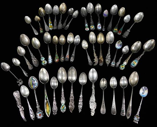 Appraisal: SILVER Collection of American themed souviner spoons most marked sterling