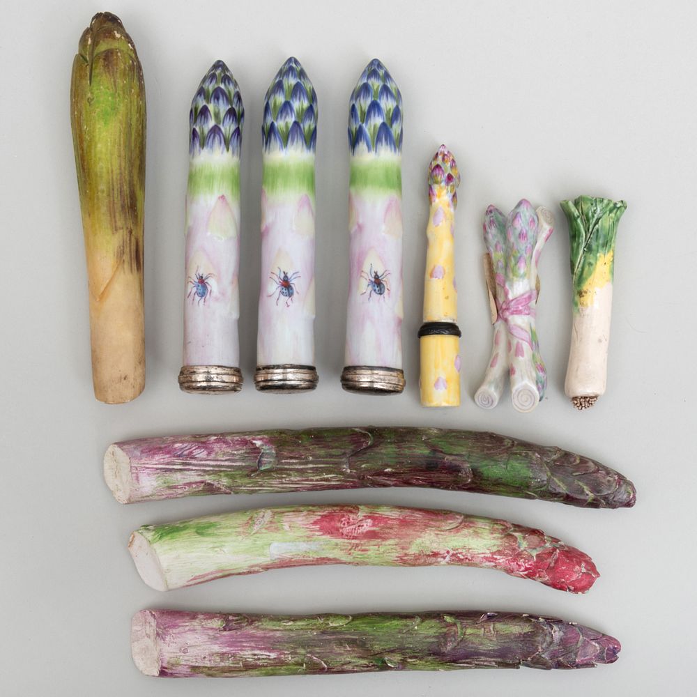 Appraisal: Group of Porcelain Models of Vegetable and Vegetable Form Boxes