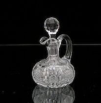 Appraisal: Small Libbey Cut Glass Ewer ca early th Century Cushion-like