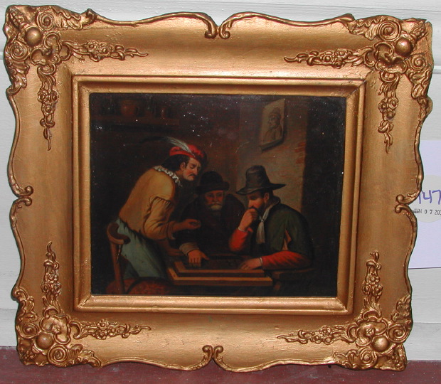 Appraisal: Continental School th Century The Board Game oil on panel