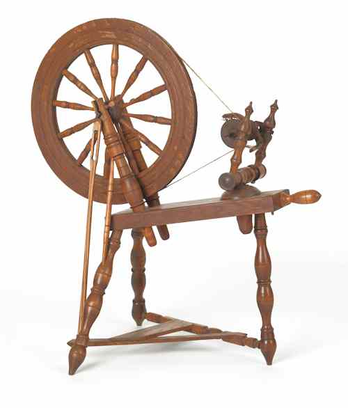 Appraisal: Oak spinning wheel th c stamped P Kline