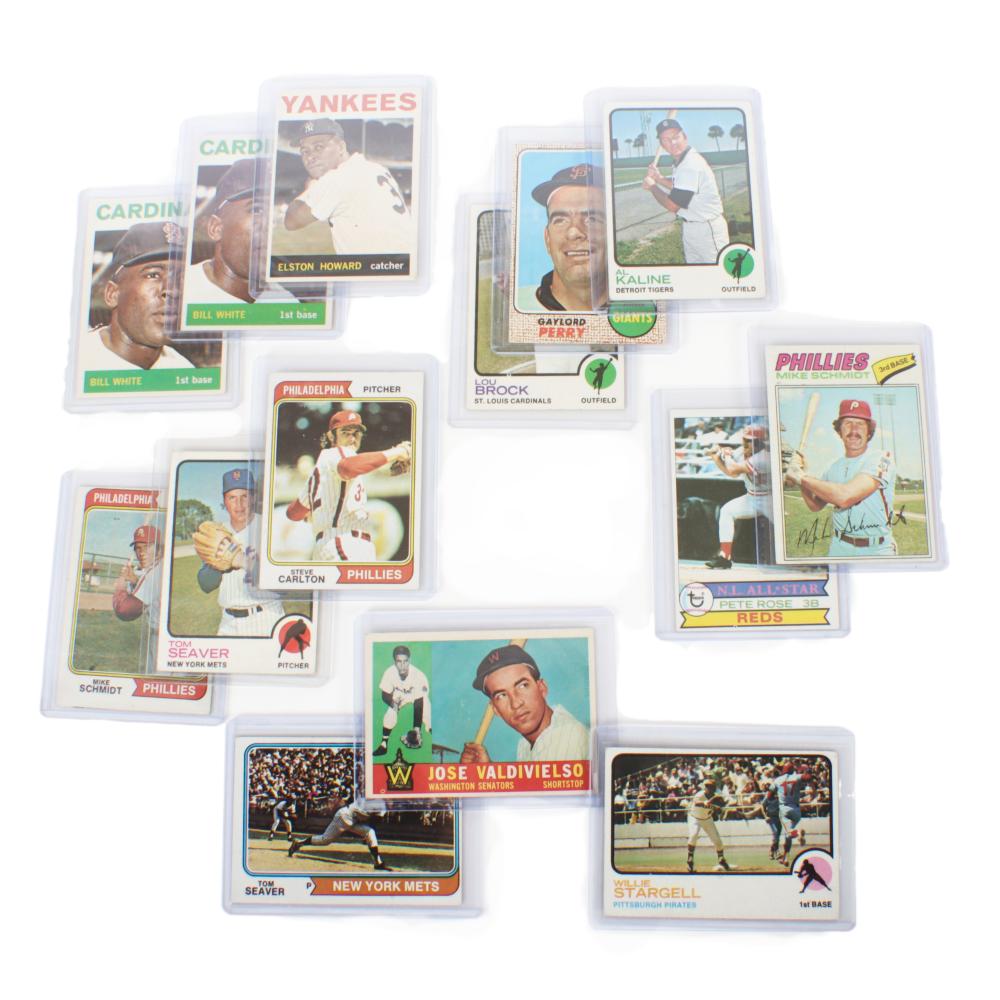 Appraisal: LOT OF - 'S- 'S TOPPS BASEBALL CARDS STARS HOFLot