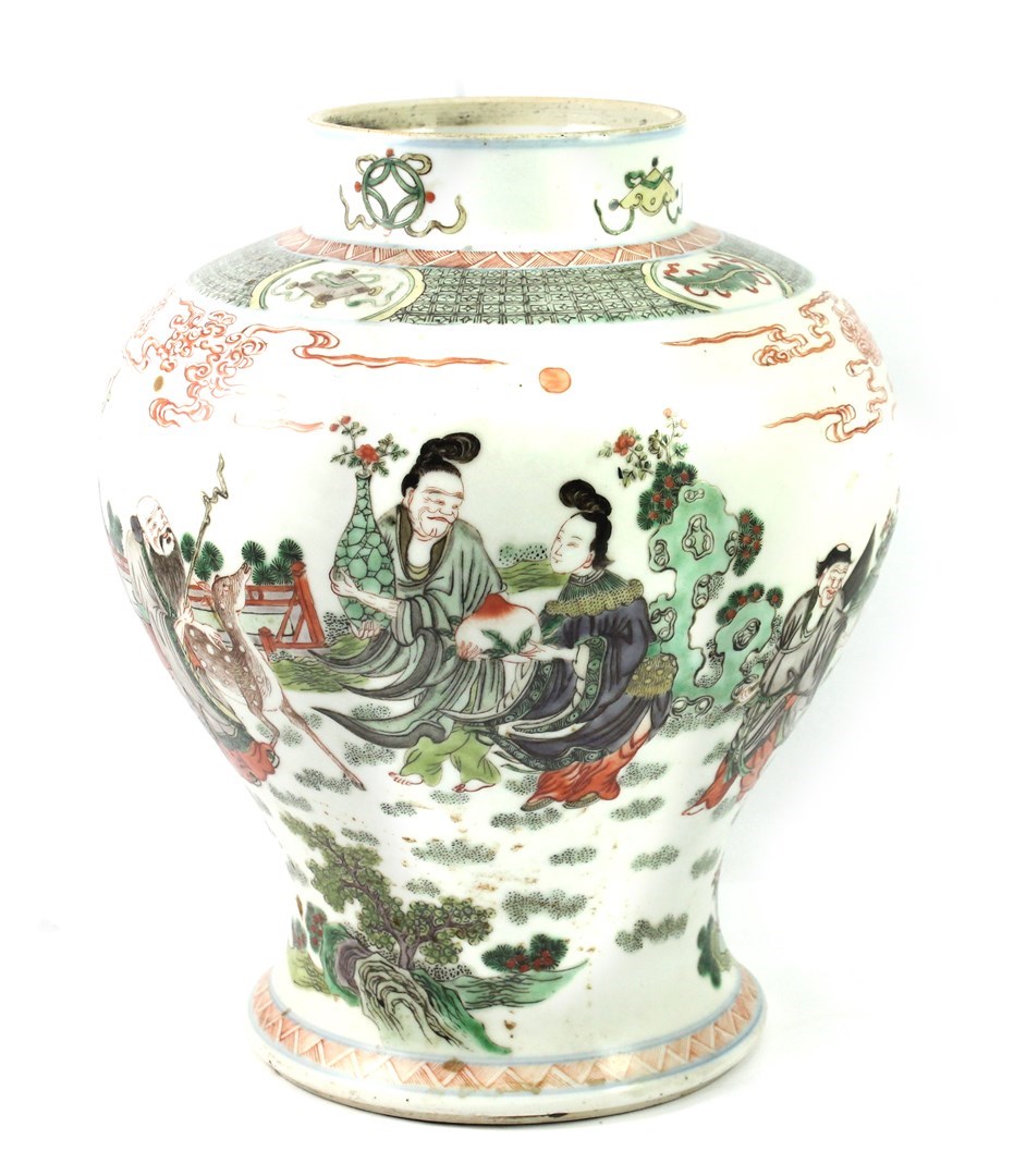 Appraisal: A Chinese famille-verte vase th century of broad baluster form