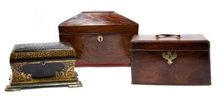 Appraisal: Regency Rosewood Tea Caddy T with a George III Mahogany