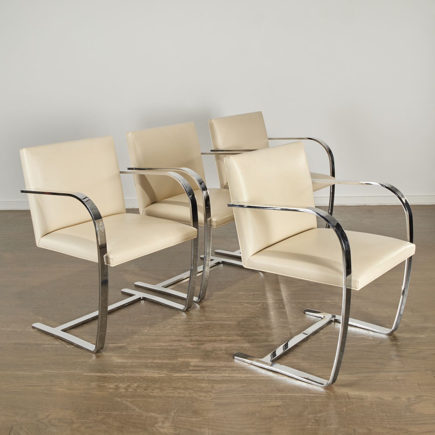 Appraisal: MIES VAN DER ROHE BRNO ARM CHAIRS st c beige