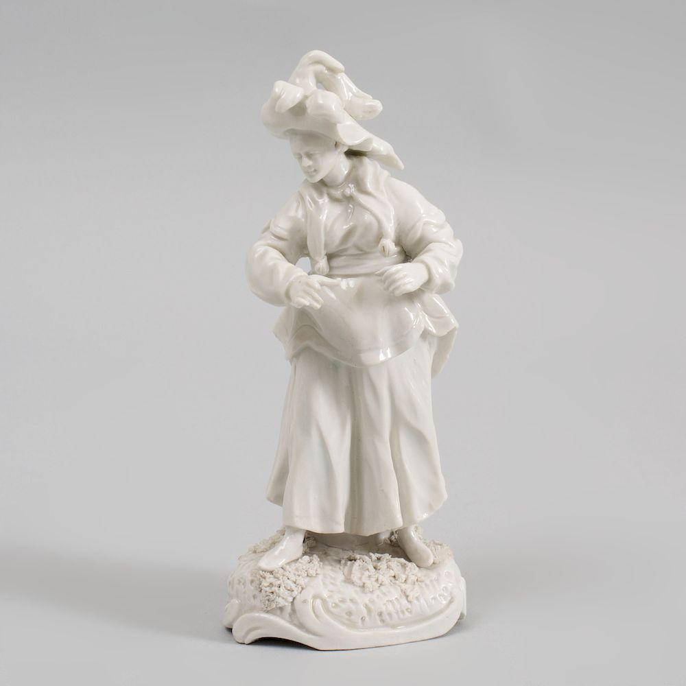 Appraisal: Frankenthal White Glazed Porcelain Chinoiserie Figure of a Lady With