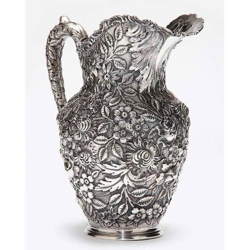 Appraisal: Baltimore Rose Sterling Silver Water Pitcher with the early -