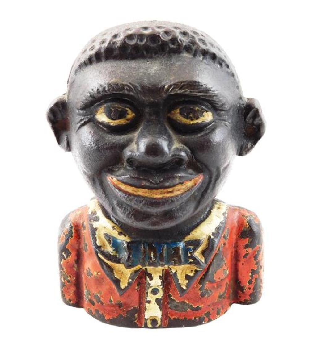 Appraisal: BLACK AMERICANA The Young Nigger Bank c cast iron mechanical