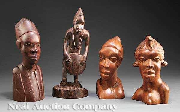 Appraisal: A Group of Four African Carved Wood Figures Sierra Leone