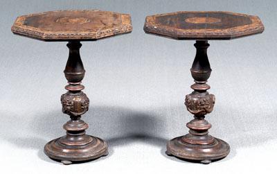 Appraisal: Pair Italian Baroque style tables each with octagonal top with