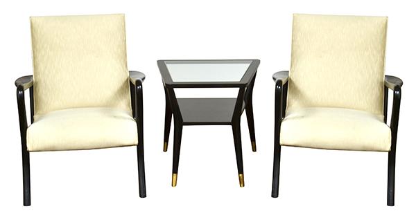 Appraisal: attributed to JACOB RUDOWSKI AUSTRALIAN - PAIR OF ARMCHAIRS AND