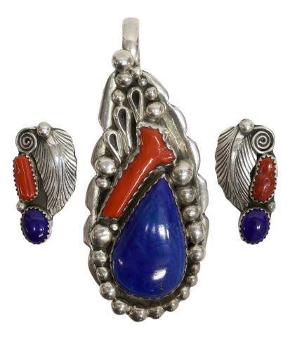 Appraisal: lot of Southwest sterling silver jewelry with bezel-set lapis lazuli