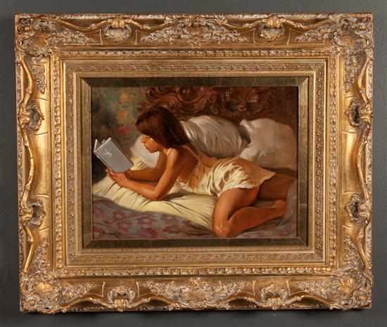 Appraisal: Joseph Sheppard American b A Quiet Moment oil on masonite