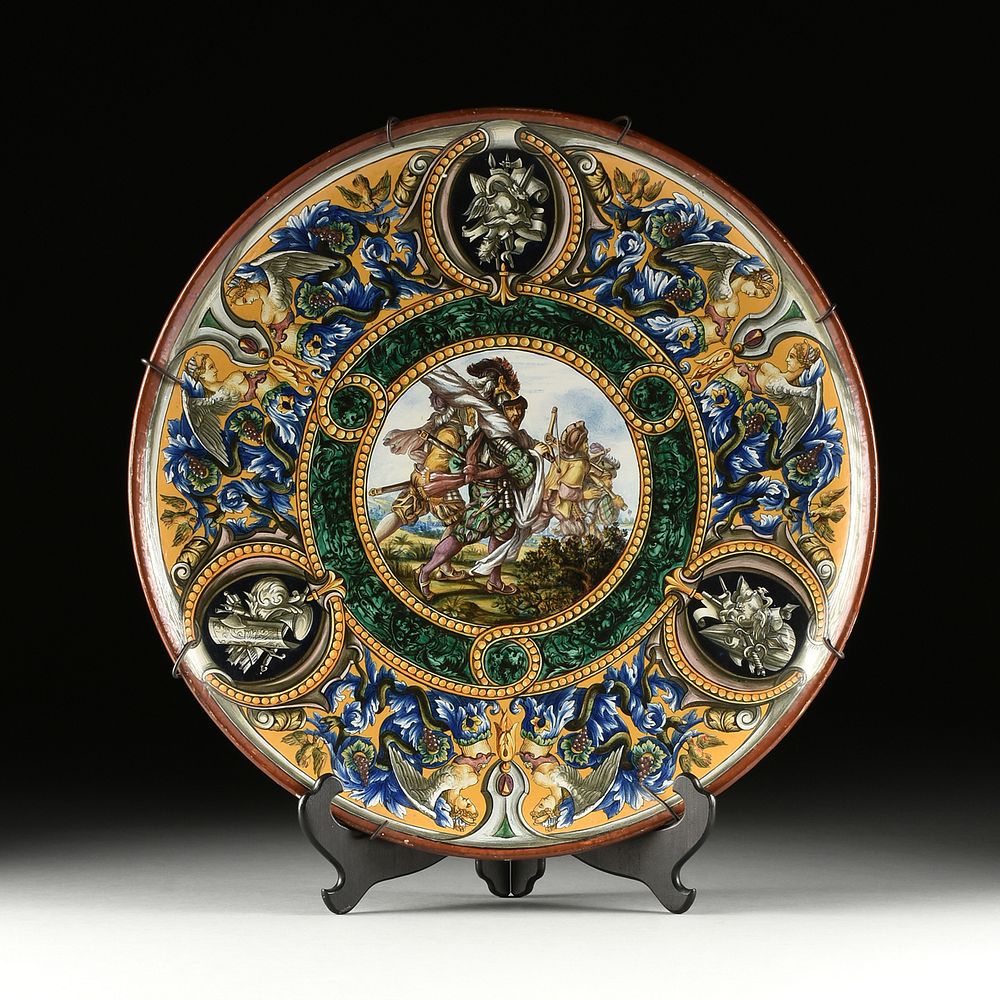 Appraisal: A LARGE ITALIAN RENAISSANCE STYLE MAJOLICA HISTORIATO CHARGER SIGNED LATE