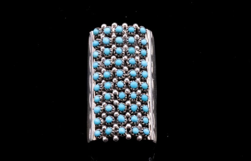 Appraisal: Zuni Pueblo Sterling Silver Petite Turquoise Ring Featured in this