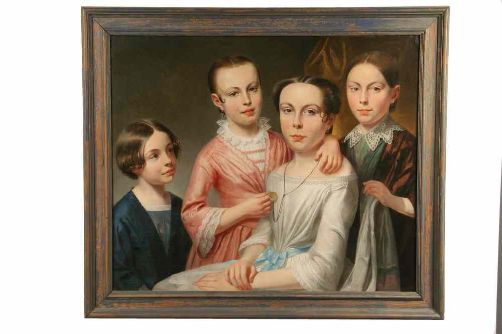 Appraisal: OOC - Group Portrait of Mother with Three Daughters signed